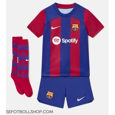 Billiga Barcelona Frenkie de Jong #21 Barnkläder Hemma fotbollskläder till baby 2023-24 Kortärmad (+ Korta byxor)